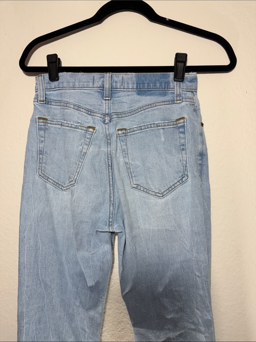Abercrombie & Fitch Light Blue Distressed Straight-Leg Jeans - Picture 7 of 8